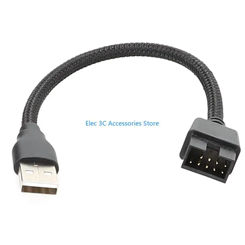Y51A 20cm 9Pin Male to External USB A Male Data Extension Cable Enhances Connectivity, Compatible withVarious Devices