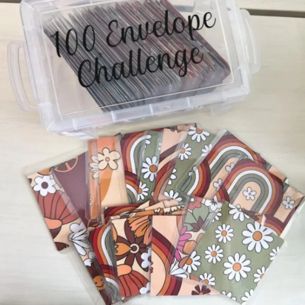 100 Envelope Challenge Box Set Savings Challenges Budget Box with Cash Envelopes for Budgeting Planner & Saving Money