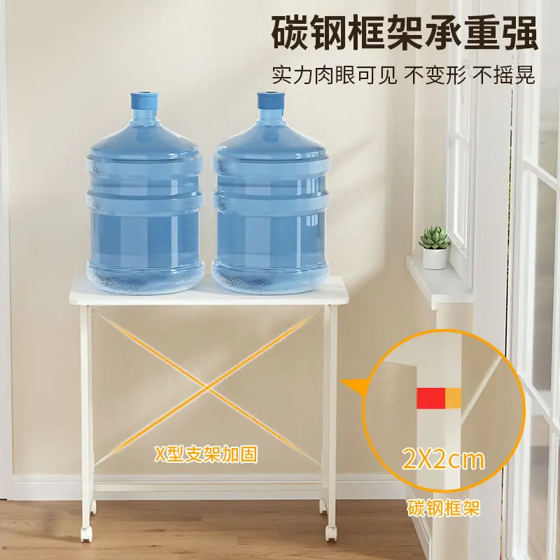 Foldable Multi-Function Portable Computer Desk with Rolling Base for Home/Dorm Room and Space-Saving Storage Office Furniture