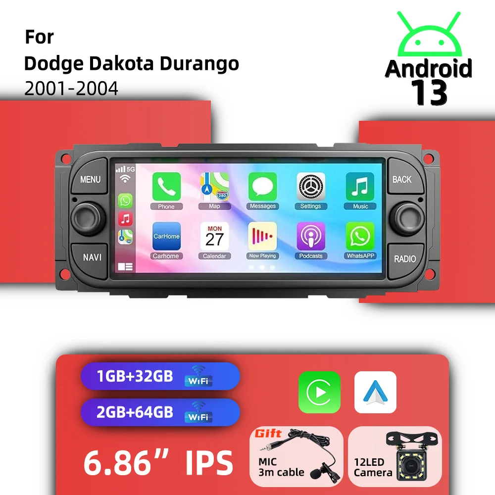 Android 13 Car Multimedia for Dodge Dakota Durango 2001-2004 6.86