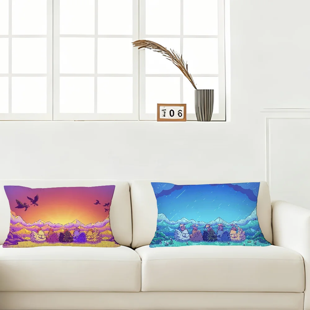 Funny game S-Stardew V-Valley  Pillow Case Cover Suitable For Sofa Bedroom Car Cushion Rectangular Back Cushion