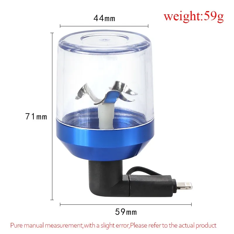 1PC Electric USB Torch Shape Grinder Crusher Crank Leaf Cigarette Manual Hand Spice Pepper Miller Cutter