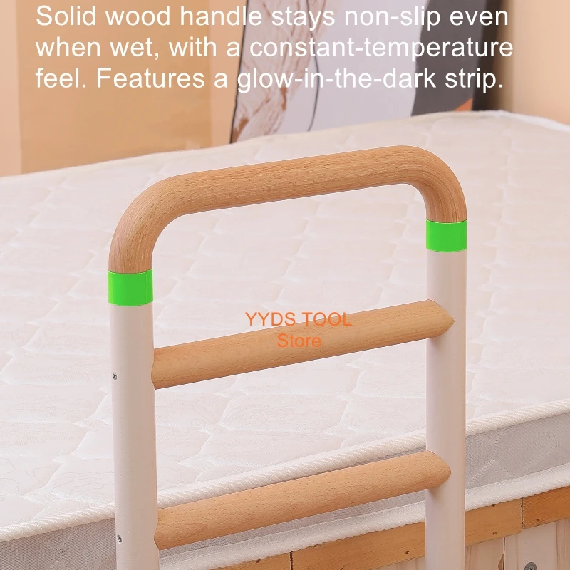 

Night-Light Assisting Handrail for Elderly Solid Wood Bedside Railing Toilet Handrail Safety Lift Aid for Seniors