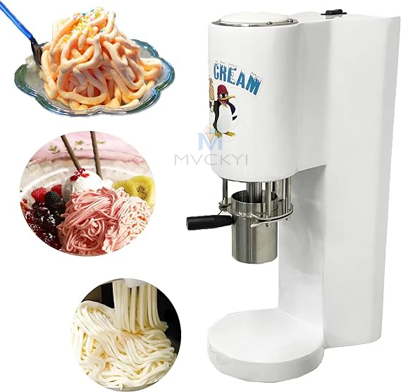 Mvckyi 420ml Eis Spaghetti maschine mit 4 Formen Edelstahl kommerzielle Gelato Eis Spaghetti Maker Maschine