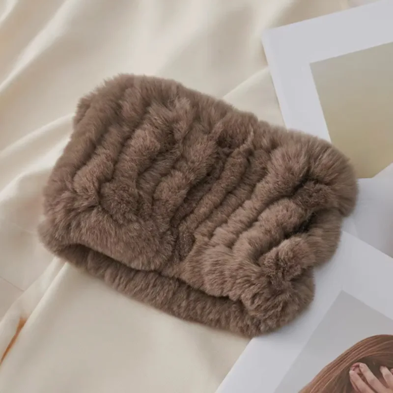 

Rex Rabbit Fur Scarf Women Winter Fluffy Fur Scarf Warm Elastic Fur Scarf Thick Female Fur Neck Warmer Luxury Fur Ring Scarves