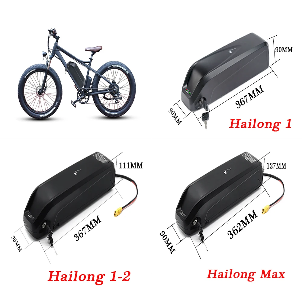 18650 Rechargeable Battery Electric Bicycle Battery 36v 48v 10ah 20ah Hailong Lithium E Bike Battery Pack For 250w-1000w