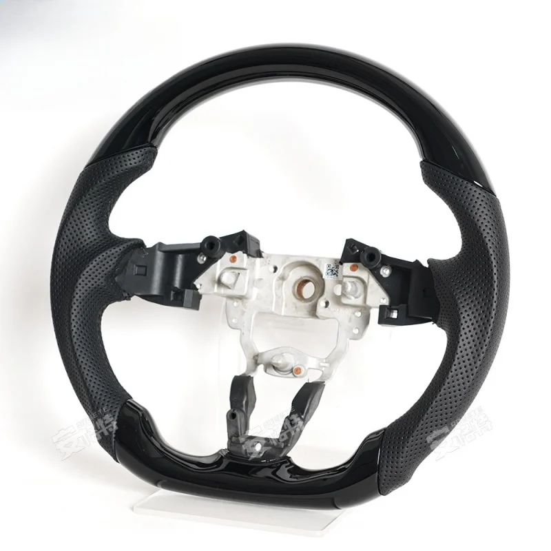 For  MX5-ND/Miata 16-24, piano black flat-bottom sports steering wheel replacement and upgrade