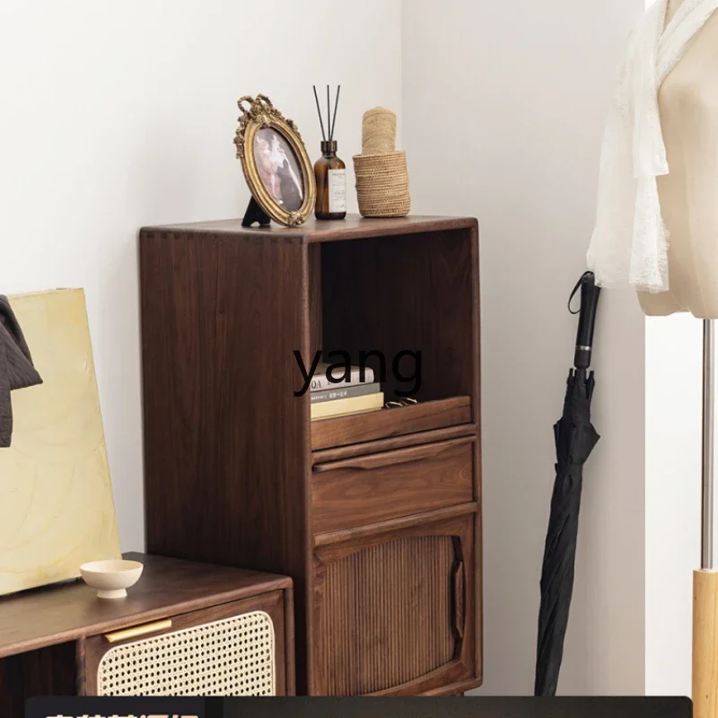 

CX Ancient TV Side Cabinet Living Room Black Walnut Solid Wood Clothes Closet Bedroom Storage Chest of Drawers Chest of Drawer
