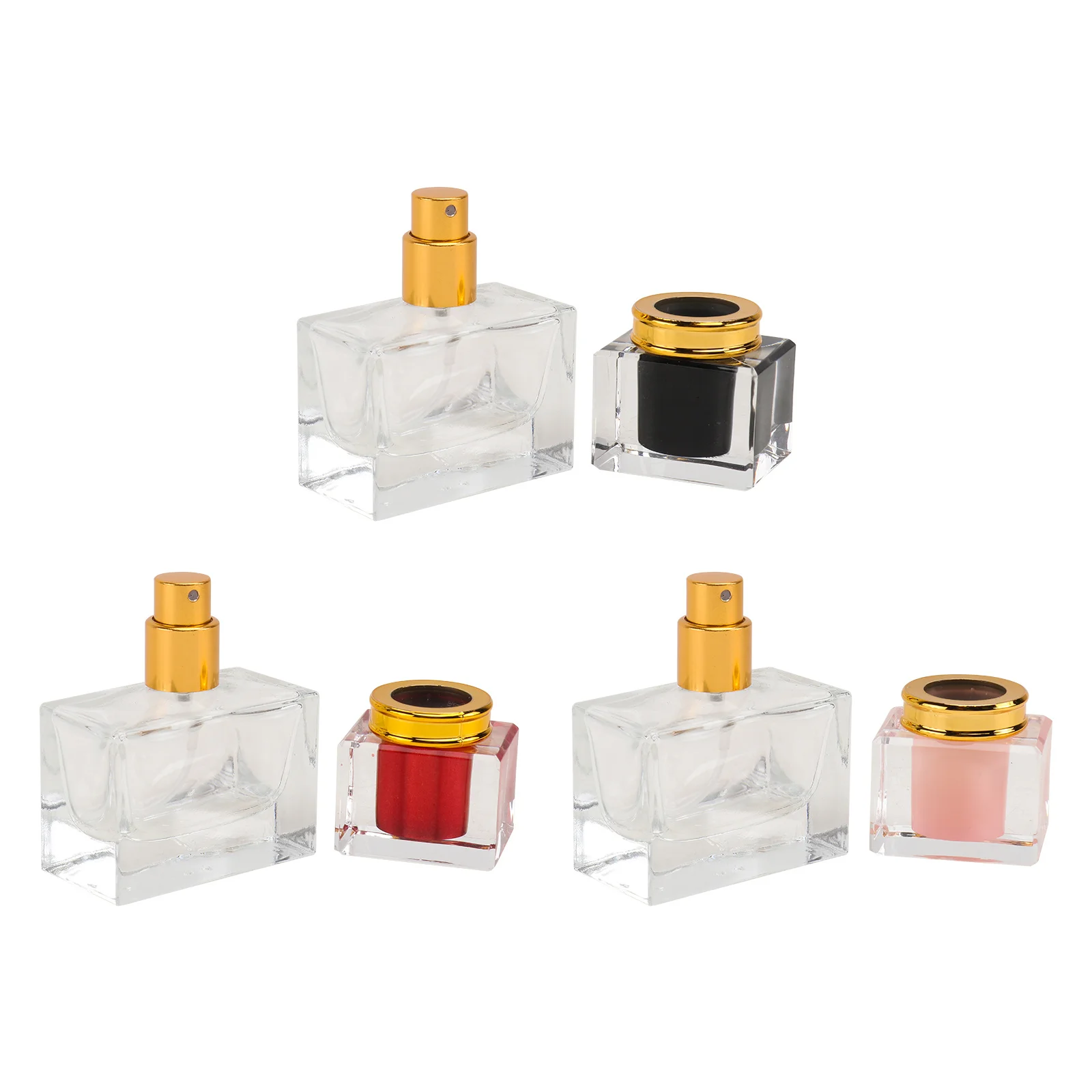 

3Pcs Perfume Empty Bottles Refillable Fine Mist Spray Glass Portable Squeeze Storage Container for Essential Oils Toner Body