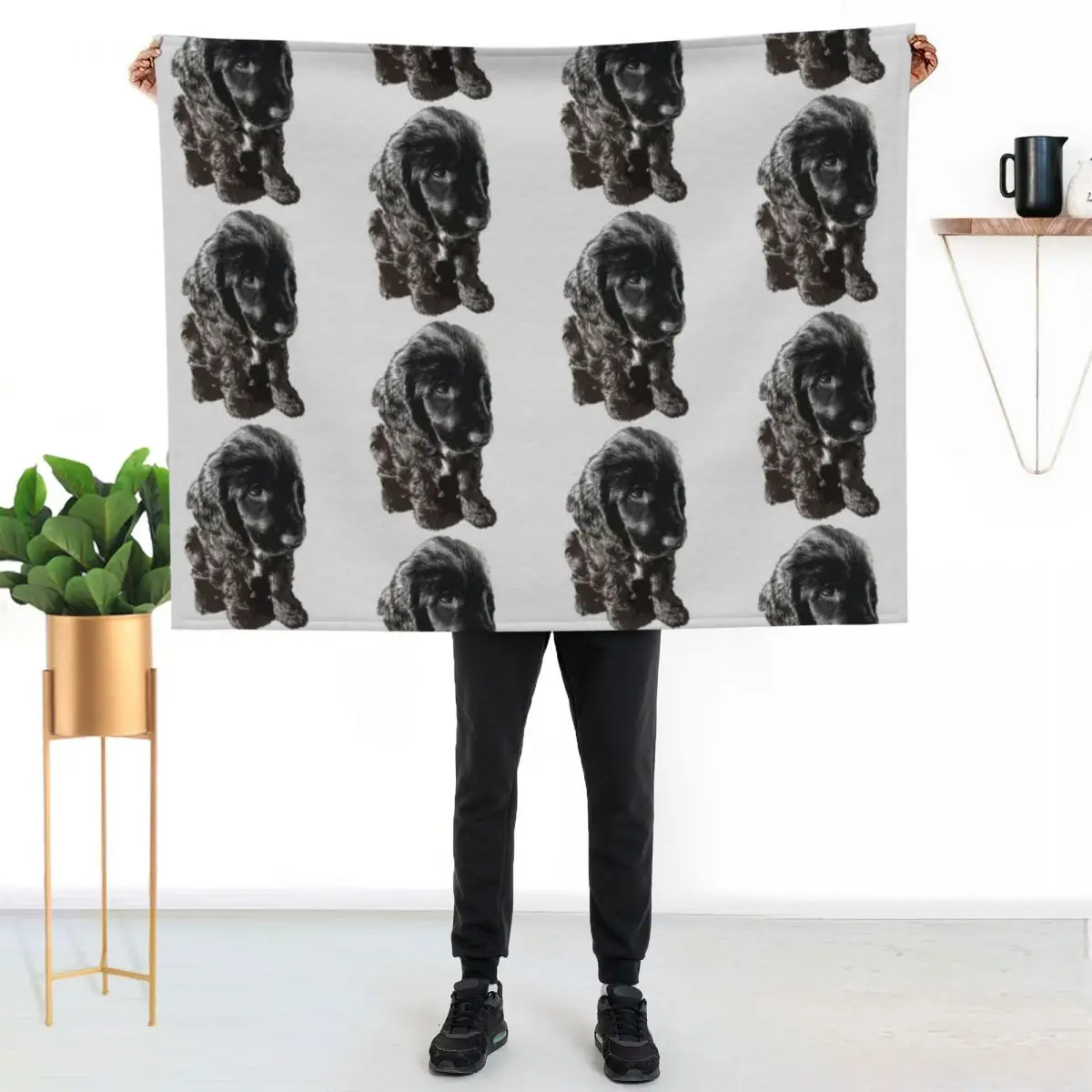 English Cocker Spaniel Black Puppy Dog - Adorable! Throw Blanket For Sofa Thin Personalized Gift Soft Beds Custom Cute Blankets