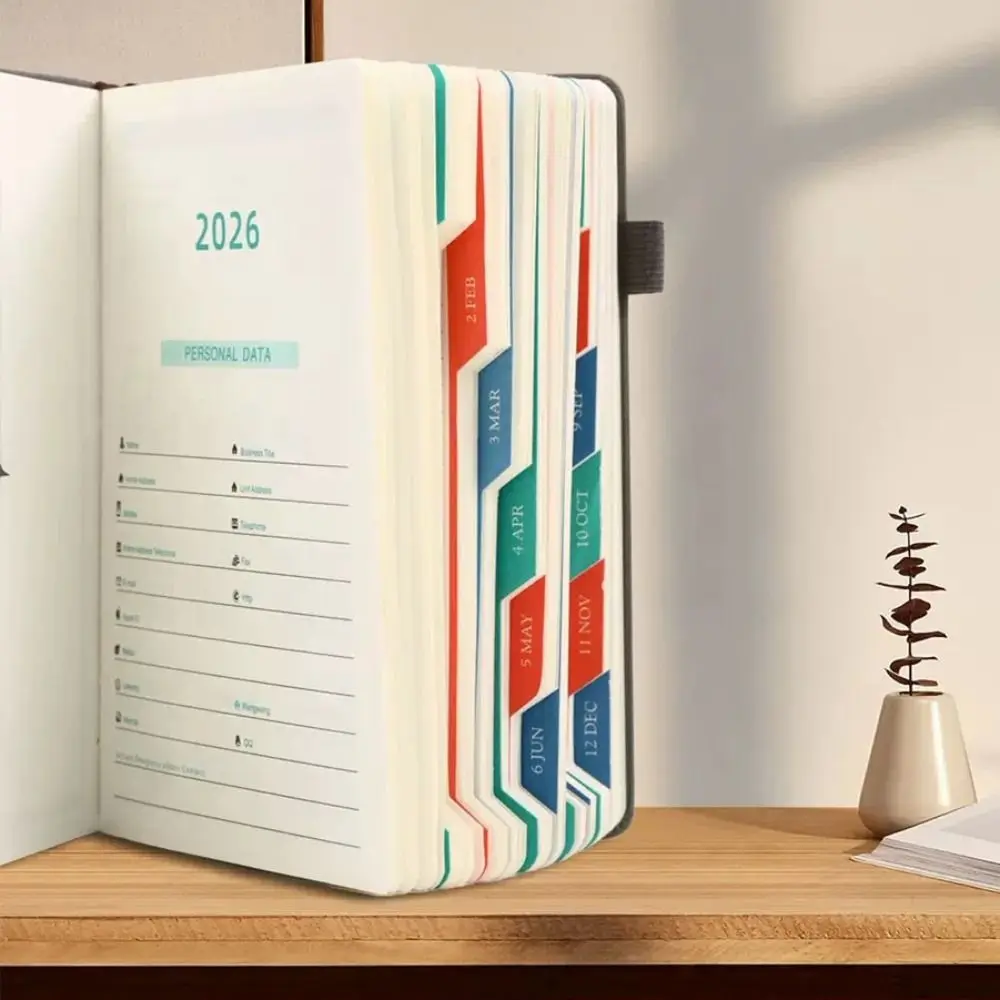 ポータブル A5 2026 スケジュールブック To Do リストテクスチャ PU アジェンダブックプランナーリマインダーカレンダーブック事務用品