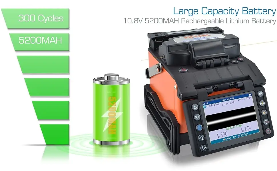 SKYSHL Fusion Splicer with 8PCS Electrodes Auto Focus Core Alignment Optical Fiber Splicing Welding Machine-SS413F-411