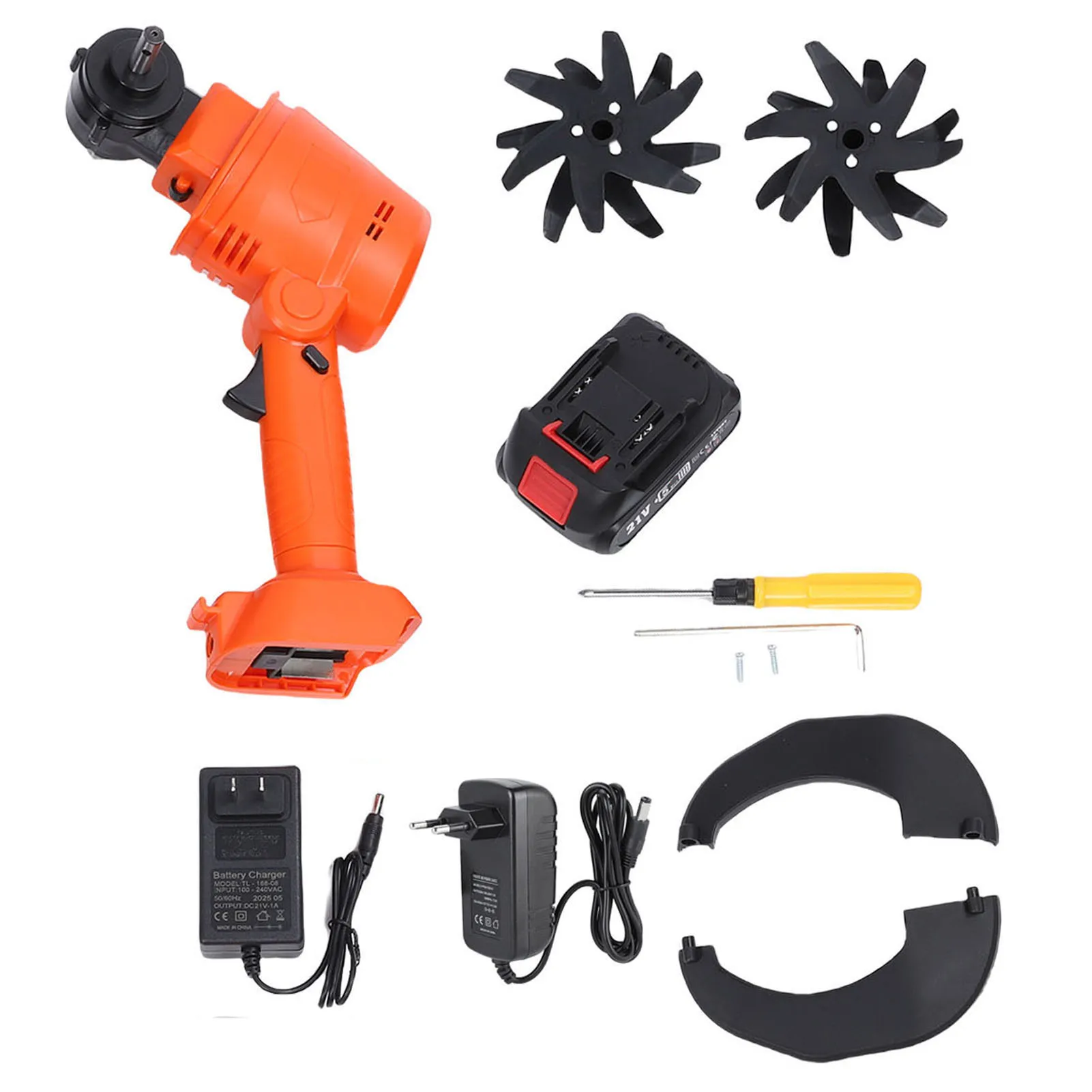 

Cordless Tiller Cultivator Electric Tiller Cultivator 4 Row Teeth for Loosening Soil Weeding Trenching for Lawns Greenhouses