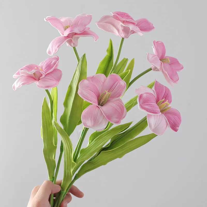 10Pc/lot Artificial PU Tulip Flowers for Home Room Table Decoration Real Touch Tulip Flowers Bridal Bouquet Wedding Party Floral