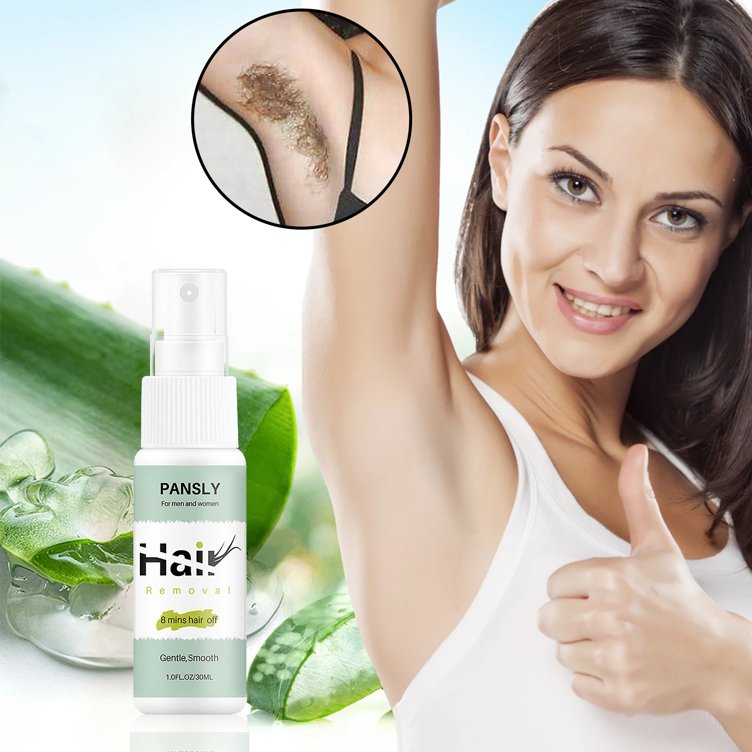 30ML Hair Removal Spray Painless Permanently Inhibits Hair Growth Arm Armpit Leg for Men and Women Skin Care