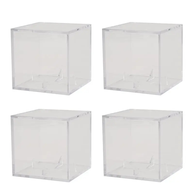 ABVB-4Pcs Baseball Display Case,UV Protected Dustproof Acrylic Display Boxes,Clear Display Case For Baseball Memorabilia Ball