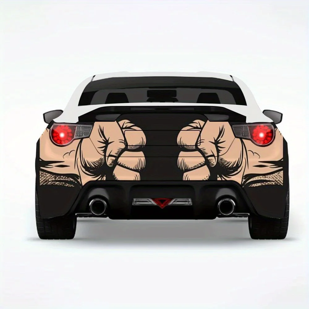 

Автомобильная наклейка Fists Clash-виниловая наклейка на заднюю часть автомобиля, водонепроницаемые самоклеящиеся виниловые наклейки для хвоста и бампера автомобиля, украшение