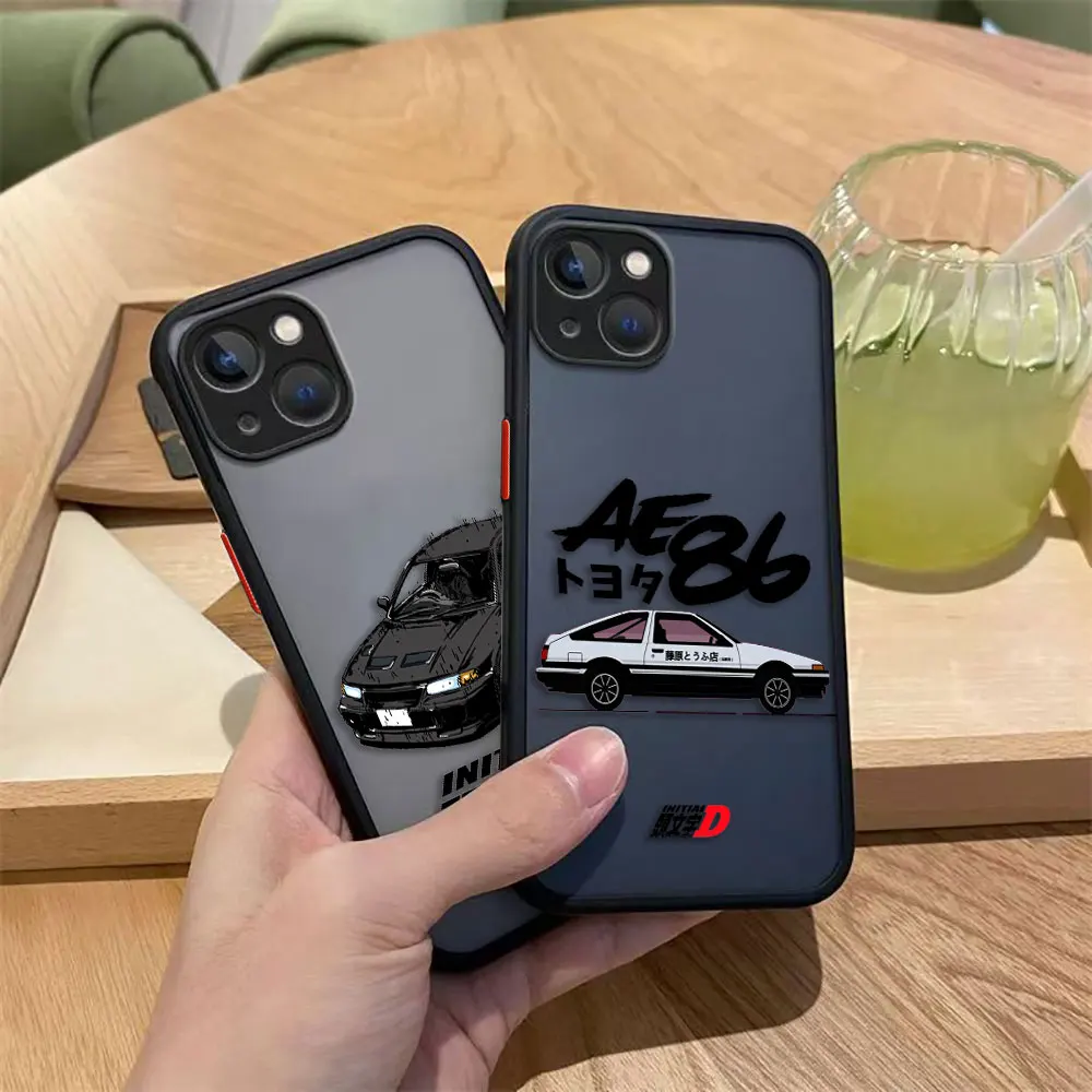 I-Iniziale D AE86 Fanale posteriore Veicolo Opaco Cassa Del Telefono Per Redmi NOTE 14 13 12 12S 11 11T 11S 10 10S 9T 9 9S 10X PRO PLUS TPU Caso