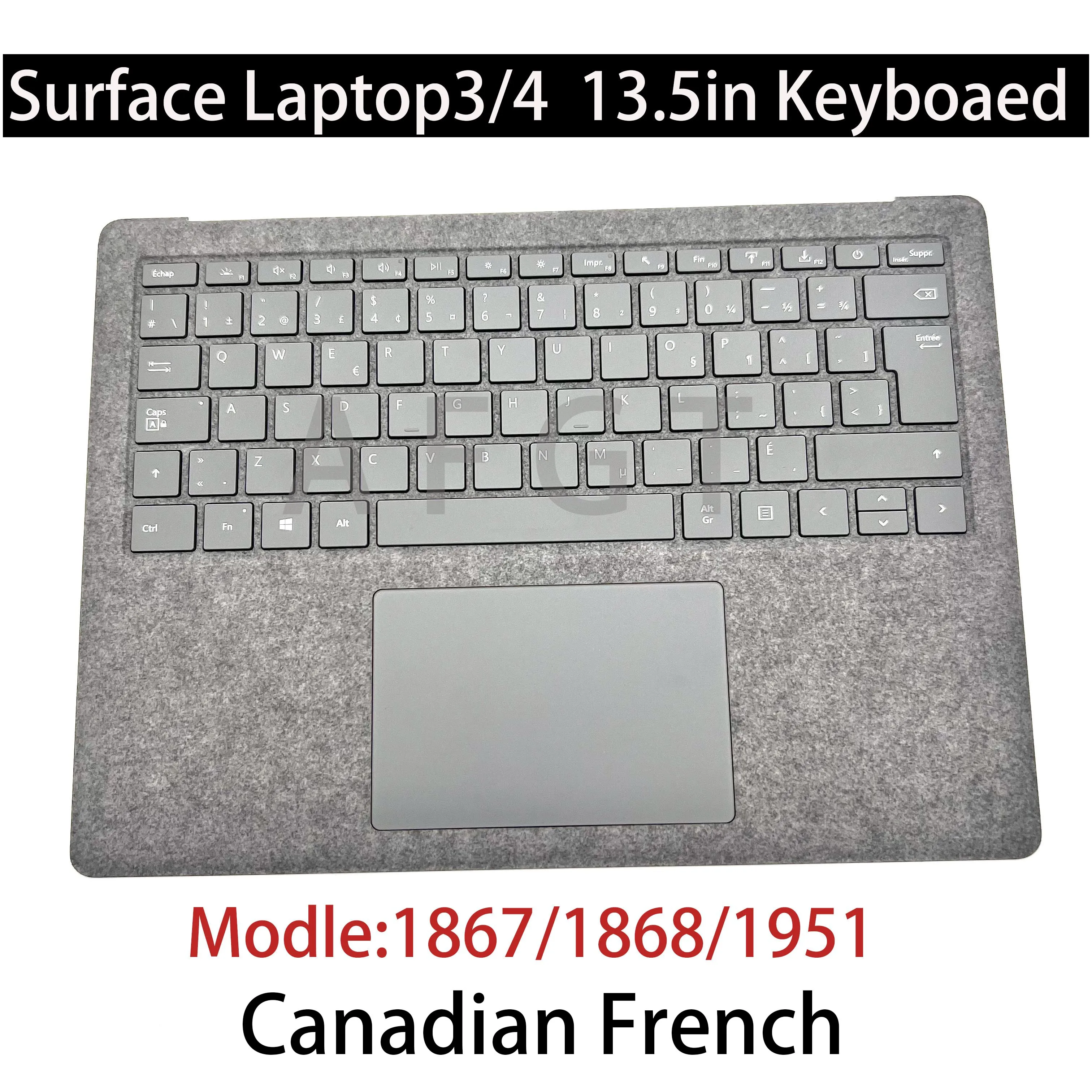 الأصلي والجديد 13.5 "لمايكروسوفت السطح Laptop3/4 1867 1868 1872 1951 رمادي لوحة المفاتيح Palmrest غطاء مع backlight fr اختبارها