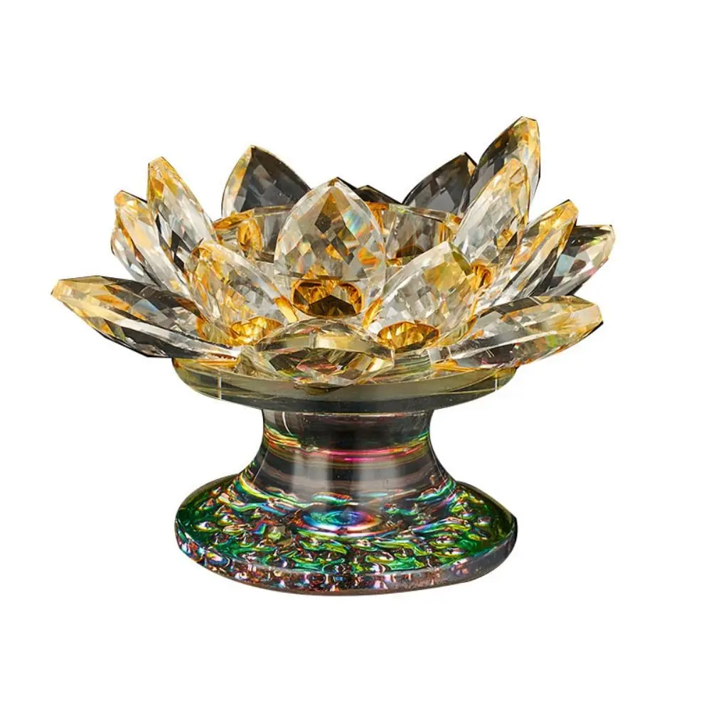 

Lotus Flower Quartz Crystal Lotus Tall Feet Purity Lotus Candlestick Holder Multicolor Tall Feet Lotus Figurines