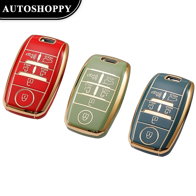 

For KIA Sedona Grand Carnival Sorento Fashion 6Buttons Remote Control TPU Car Key Cover Holder Shell Fob Key Case Protection