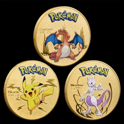 Rond Coin 40mm Pokemon Muntcollectie Medaillon Herdenkingsmunt Niet-Valuta Pikachu Ronde Metalen Munt Gift Creatief Geschenk