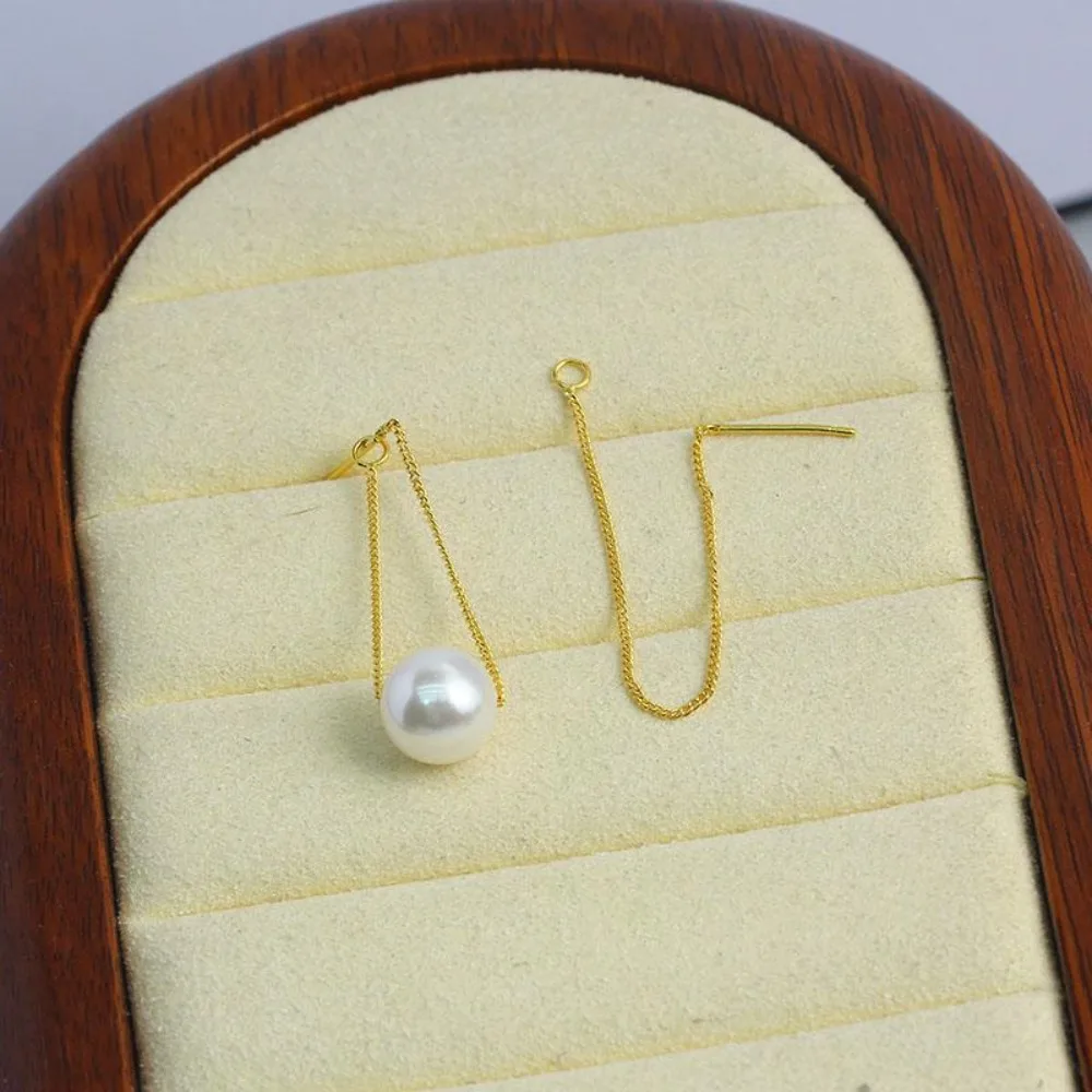 

20PCS S925 Sterling Silver Needle 18K Gold Wrapped Plated Brass Earring Settings Diy Jewelry Pearl Earrings Accessories