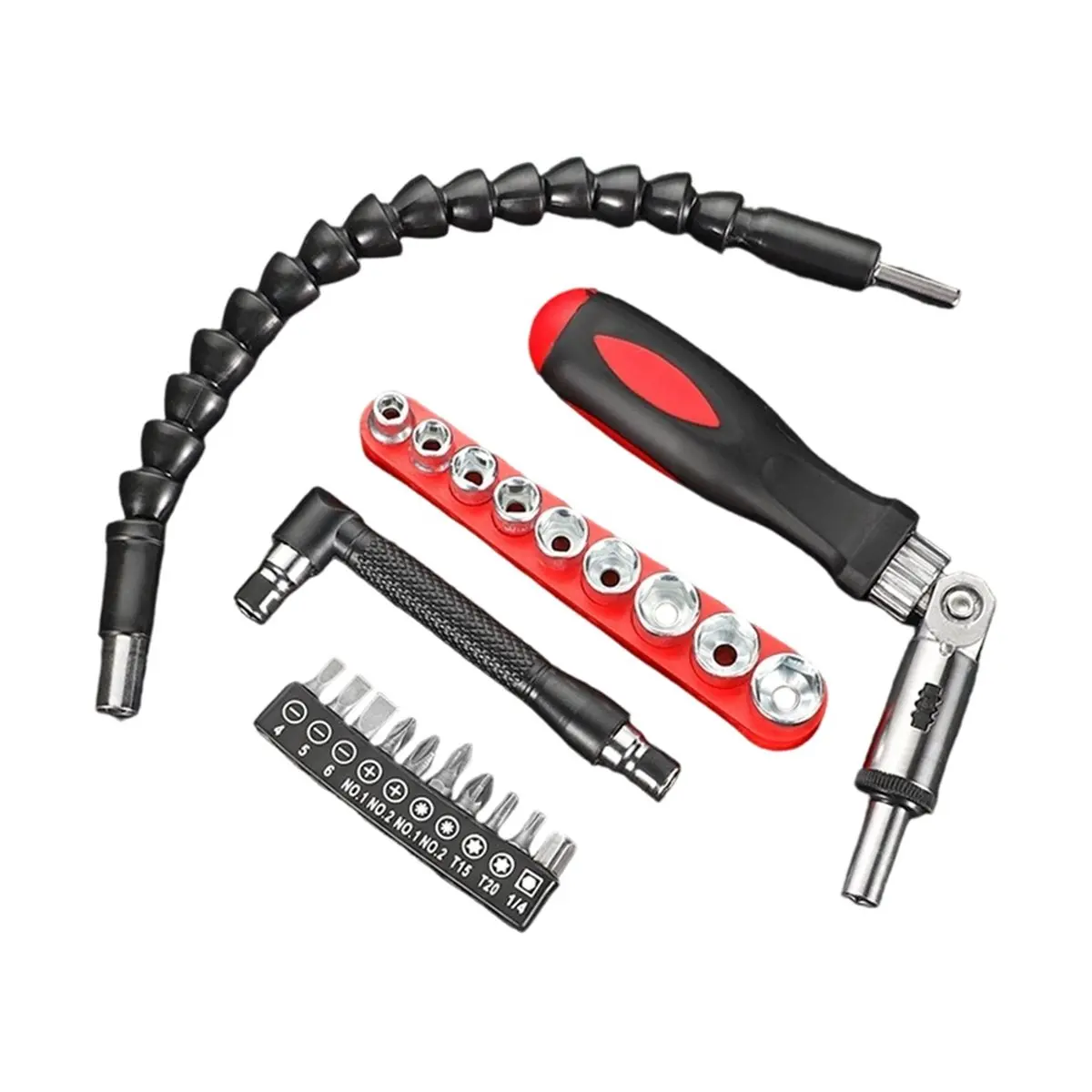 Universal Flexible Shaft Screwdriver Bendable Connecting Rod Multi Bits Sockets L-Wrenches Wrenches Home for CRAFT Kits
