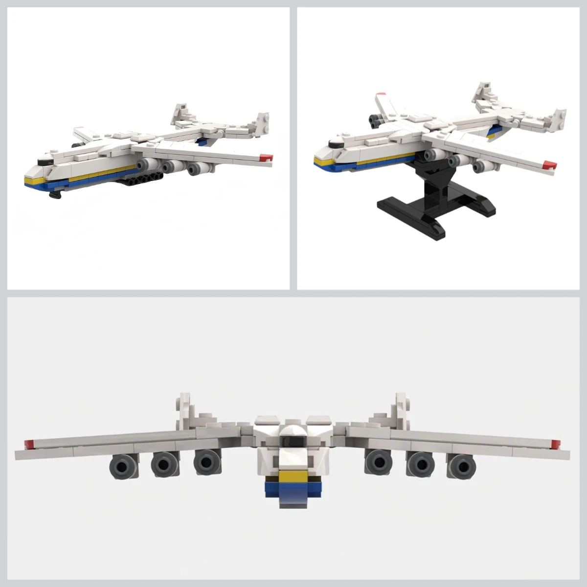 MOC Building Blocks Creative Airlines Military Combat Transport Aircraft Antonovs An-225 Airplane Model Kids Toys Birthday Gift view 2