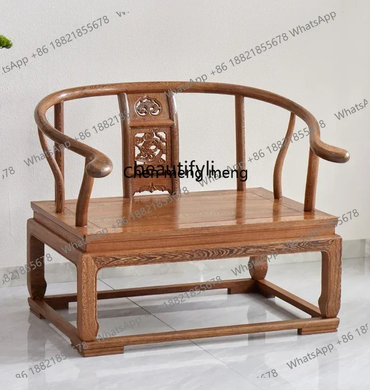 zS173z54Hocker aus Hühnerflügelholz, Meditationsstuhl mit gekreuzten Beinen, Massivholz, vergrößerter chinesischer Sessel, Mahagoni-Meditationsstuhl, Taishi-Stuhl
