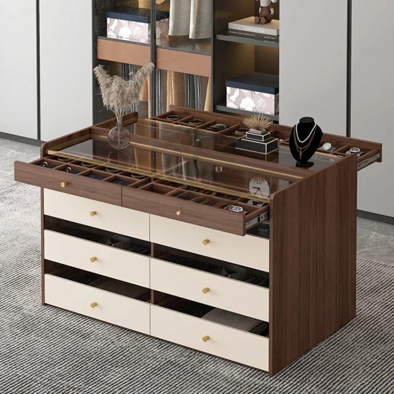 

Modern Light Luxury Cloakroom Island Cabinet Household Double-Sided Storage Jewelry Storage Cabinet