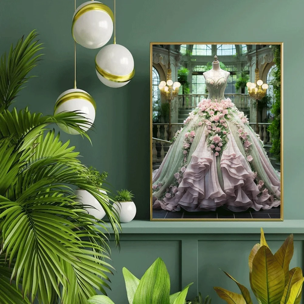 우아한 꽃무늬 웨딩 드레스 직소 퍼즐 성인 소녀 예술적 지적 게임 홈 레저 패션 테마 장식 퍼즐 장난감