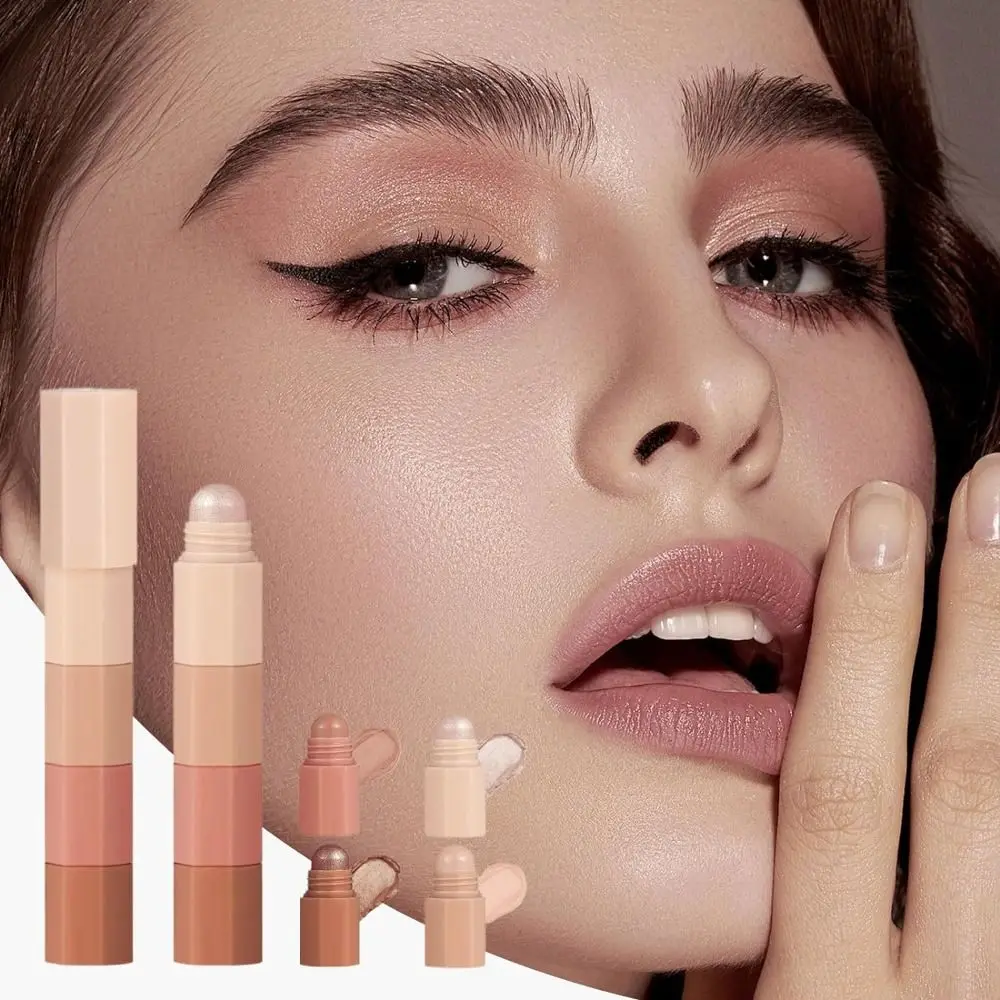 Makeup Lazy Eyeshadow Pencil Waterproof 4 color/set Highlighter Silkworm Pencil Non-Smudge Long Lasting Eyeshadow Crayon