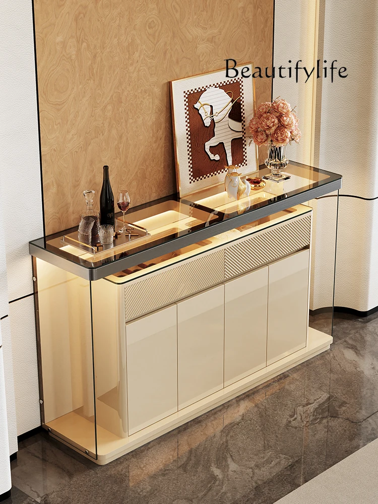 

Italian light luxury bedroom minimalist solid wood bedside chest high-end storage cloakroom jewelry cabinet