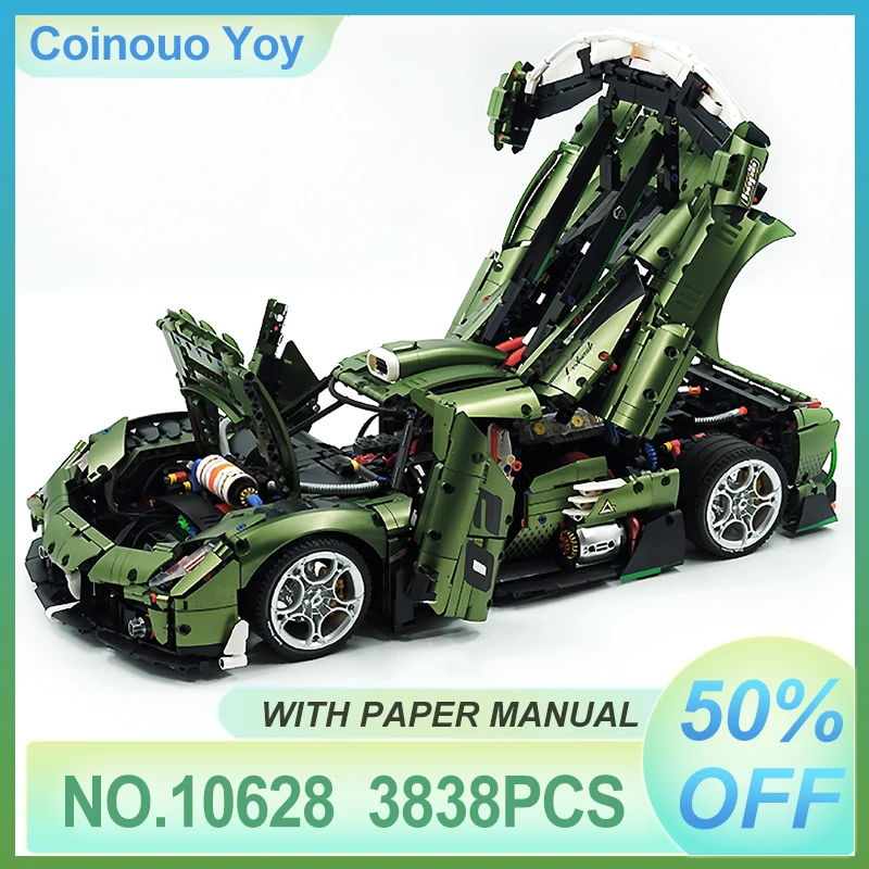 

1:8 техническая серия гоночный спортивный автомобиль 10628 строительный блок городской механический скоростной автомобиль модель кирпичи игрушка для детей рождественские подарки MOC