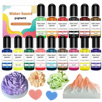 1Set 15Colors Diy Water-Based Color Essence Gypsum Cement Water-Soluble Resin Handmade…