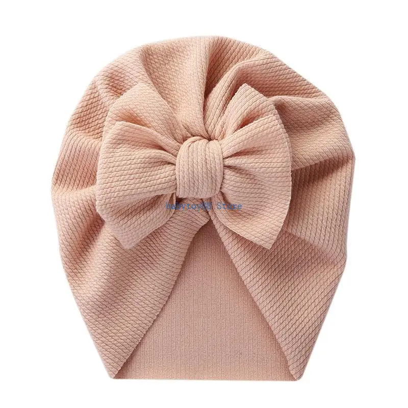 

Y4UD Baby Hat Bows Knot Beanie Cap Floral Bowknot Headwrap Newborn Soft Cotton Solid Color Bonnet Infants Kids Headwear
