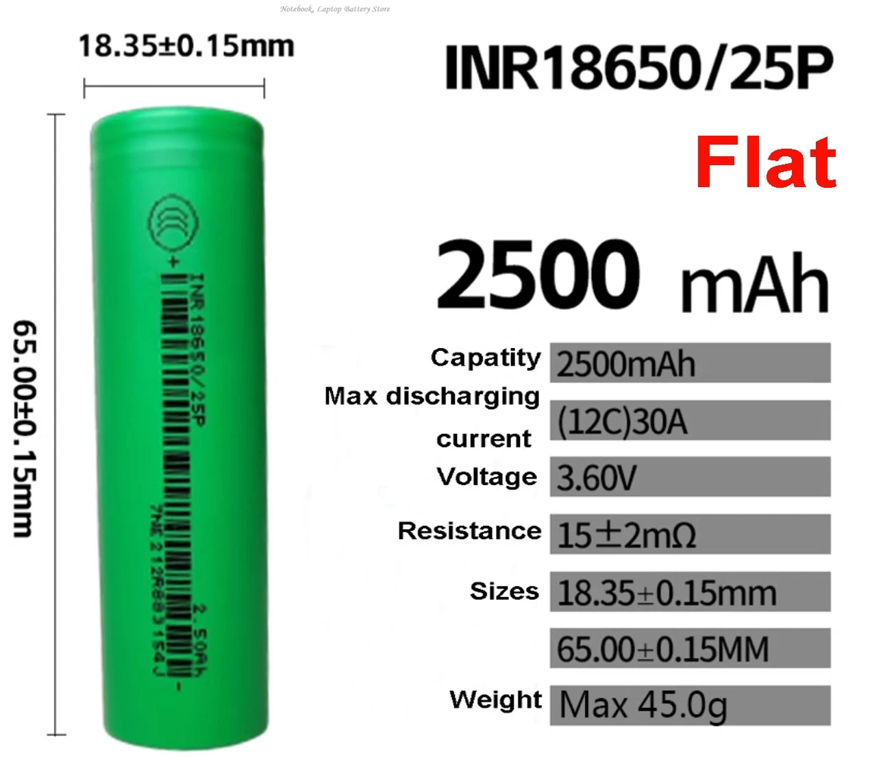 100% NEW ALLCCX Li-ion rechargeable Battery 3.7V 18650 2000mAh 2500mAh 2600mAh 3300mAh 3500mAh 18mmx65mm Flat or WITH Weld Leg