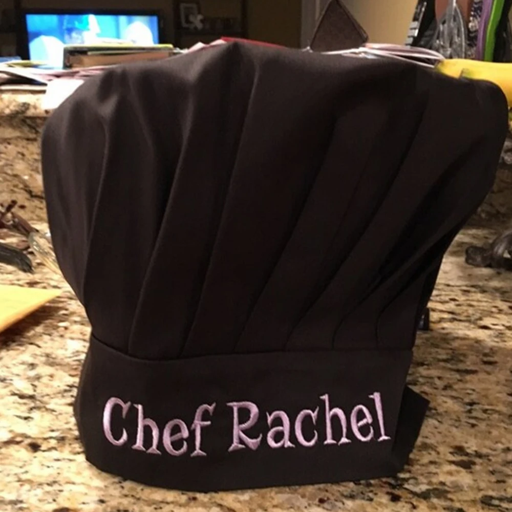 

Adjustable Personalized Embroidery Name Chef Hat Solid Color Custom Men's Women's Home Kitchen Hat Unique Birthday Gift Hats