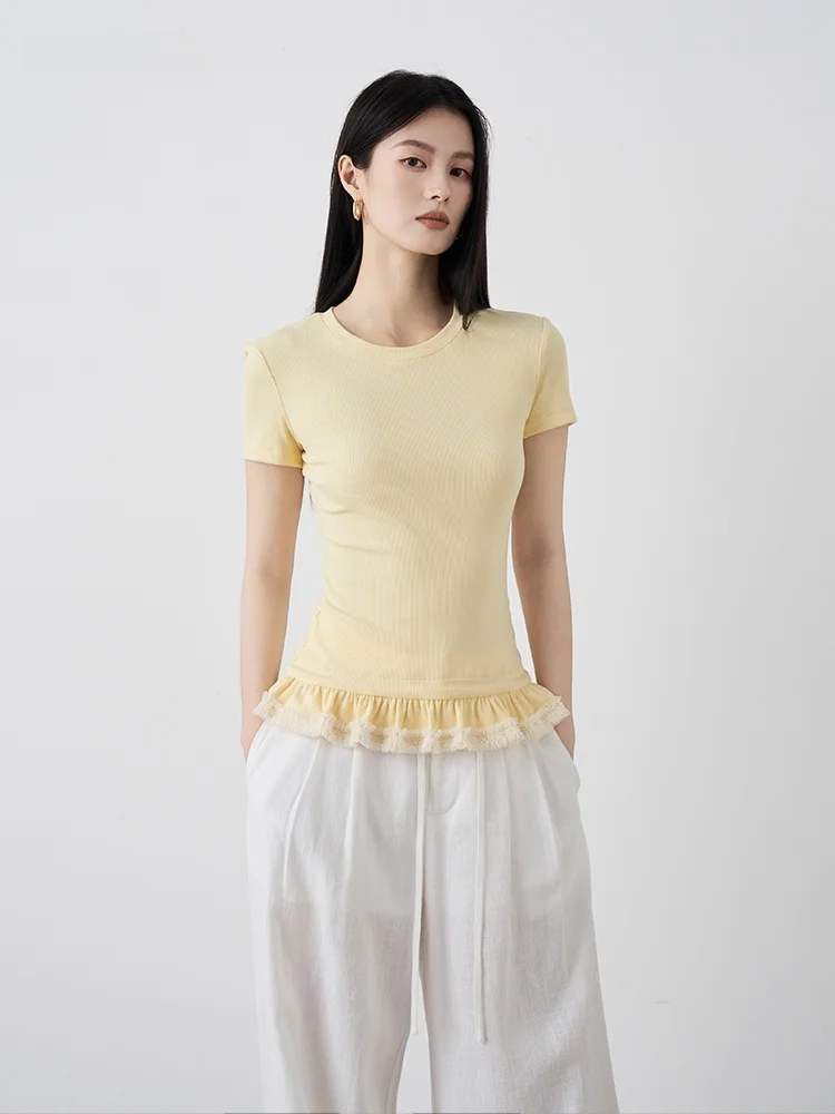 

Футболка Ele ort Sve от Li Ynuo MPBY Alr Blend s, повседневный облегающий топ для поездок на работу, универсальная смесь хлопка