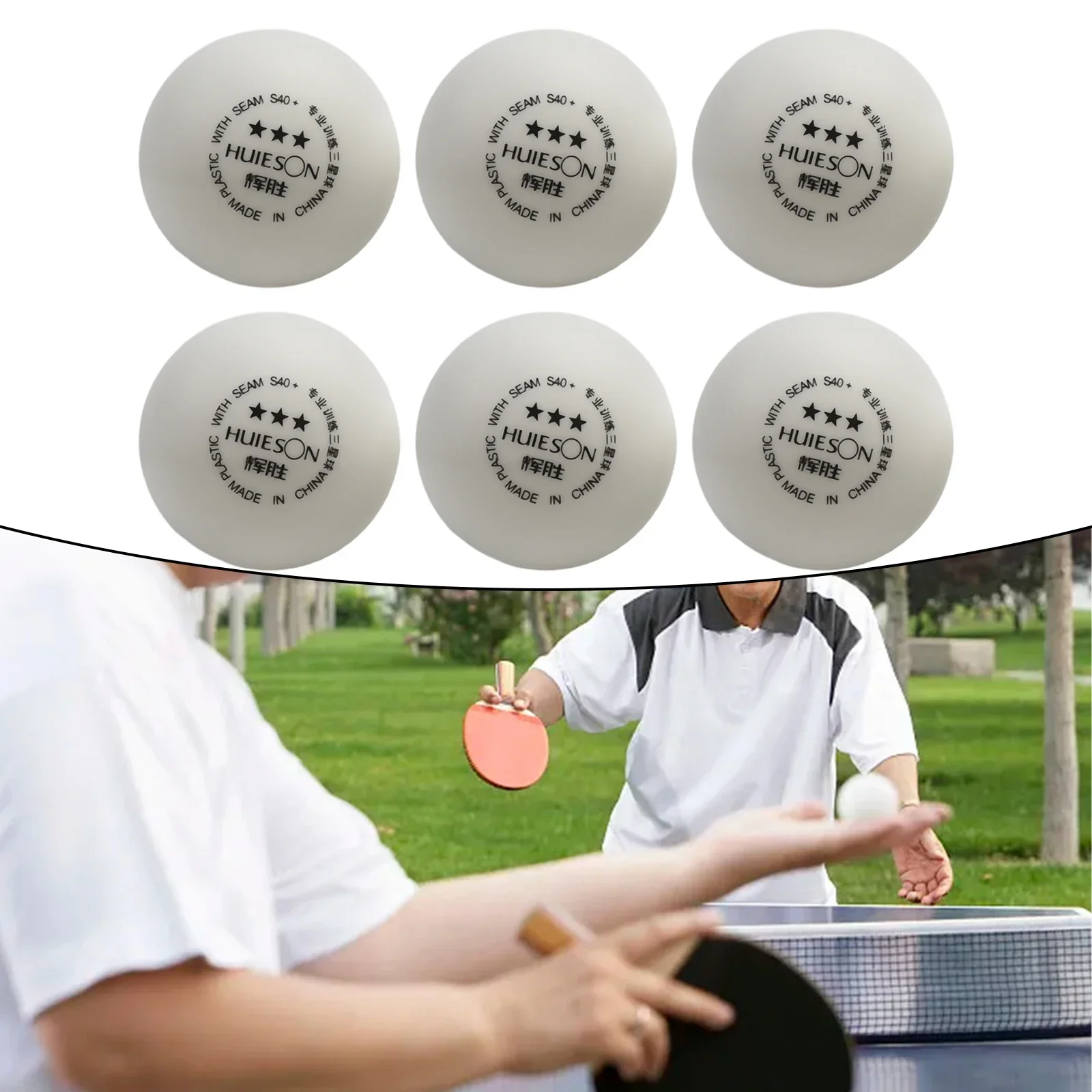 6pcs Table Tennis Ball Replacement Pingpong Ball 3 Star D40+mm New Material ABS Table Tennis Training Balls For Ping Pong Balls