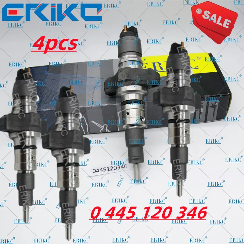 ERIKC 4PCS 0 445 120 346 Injector Assembly 0 445 120 346 Diesel Fuel Nozzle Inyector 0445120346 for Bosch Iveco 5801496001