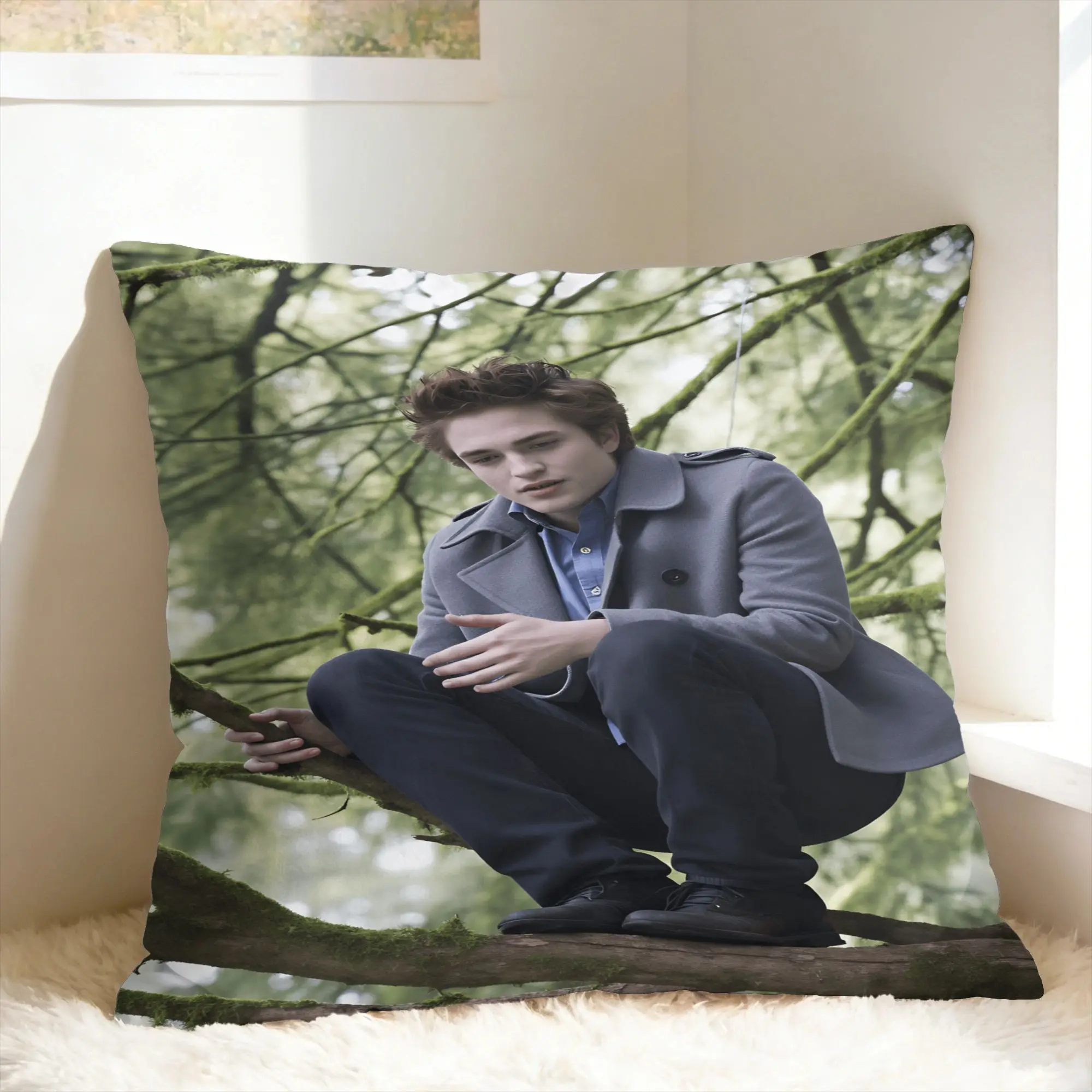 Edward Cullen Pillow Cover  Vintage Pillow Case For Sofa Home Decoration Square Pillowcases Gift