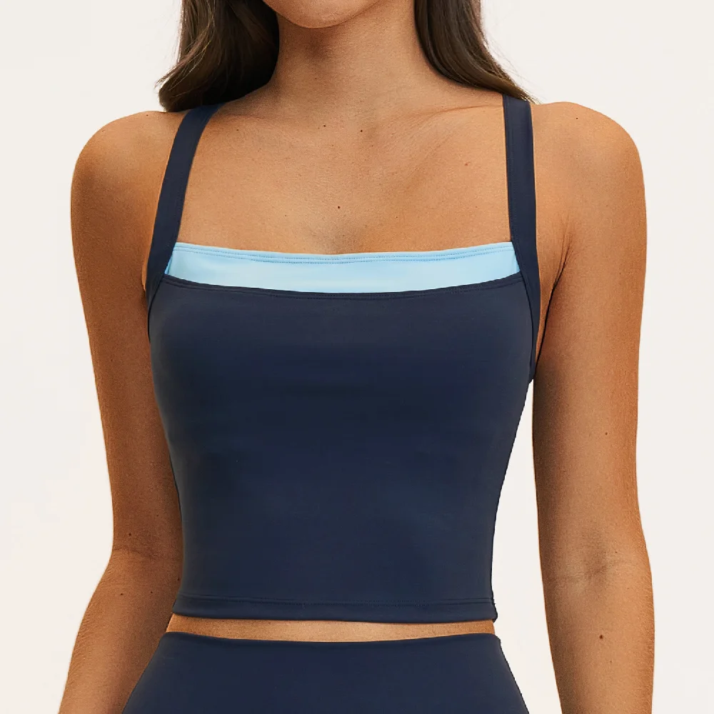Color Contrast Yoga Bra Women's Breathable Fitness Underwear Quick Drying Sports Vest Female Shockproof Runnings Cycling Vest