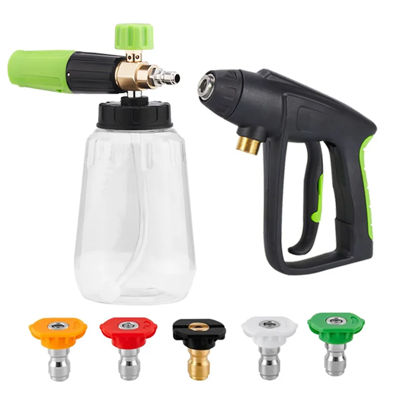 High Pressure Washer Gun Snow Foam Lance1/4 Inch Quick Connector Jet Wash Spray Nozzle Adjustable Pattern Foam Gun  Metal Nozzle