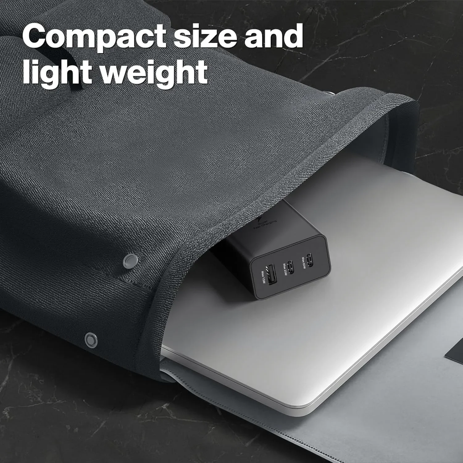 65W 3-poorts snellader PD 3.0 Quick Charge 4.0 voor Samsung S24 S23 S22 Ultra iPhone 15 Pro Max iPad Huawei Xiaomi laptop