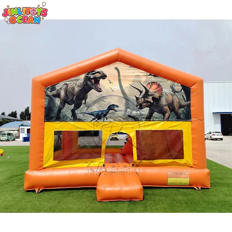 Inflatable Bouncy Castle Combo with Slide & Interchangeable Banner Commercial Jumping House for Carnival Event & Rental Business