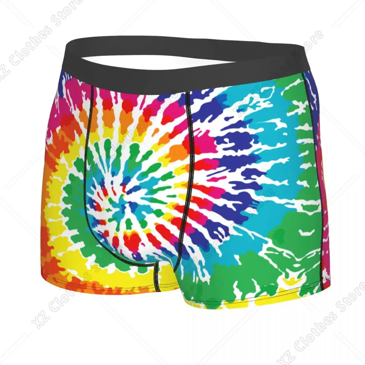 Custom Coloured Rainbow Tie Dye Pattern Underwear Men Print Boxer Shorts Panties Briefs Soft Underpants