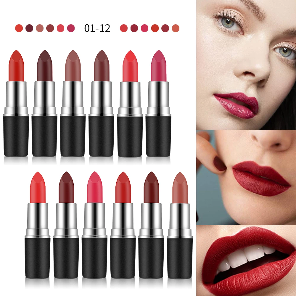 Rossetto opaco a lunga durata impermeabile blu marrone rossetto Stix 29 colori trucco professionale per le donne Sexy bellezza Comstices