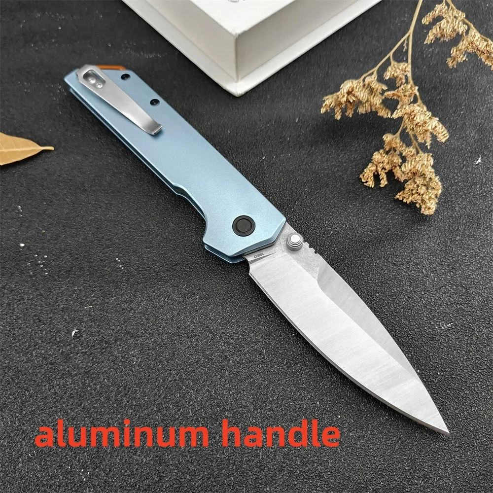 Pocket Knife 2038 Mini Iridium Folding Knife Military Tactical Knife D2 Blade Ice Blue Anodized Aluminum Handle Camping EDC Tool